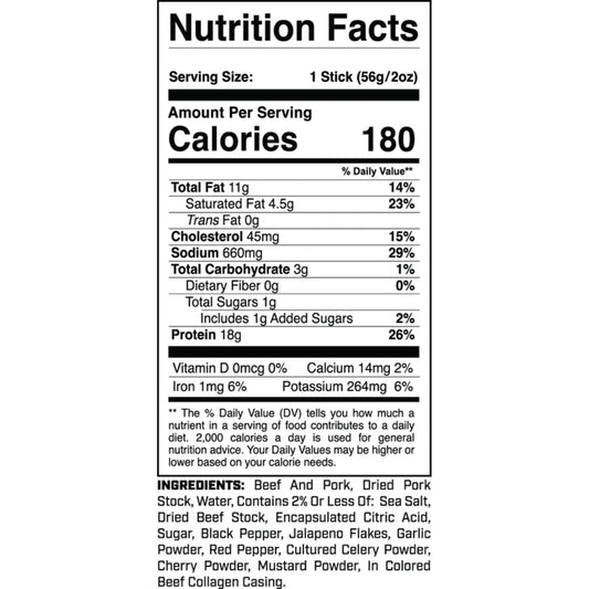1st Phorm - Protein Meat Sticks JALAPEÑO HEAT 1stick (12/11/26 Exp)