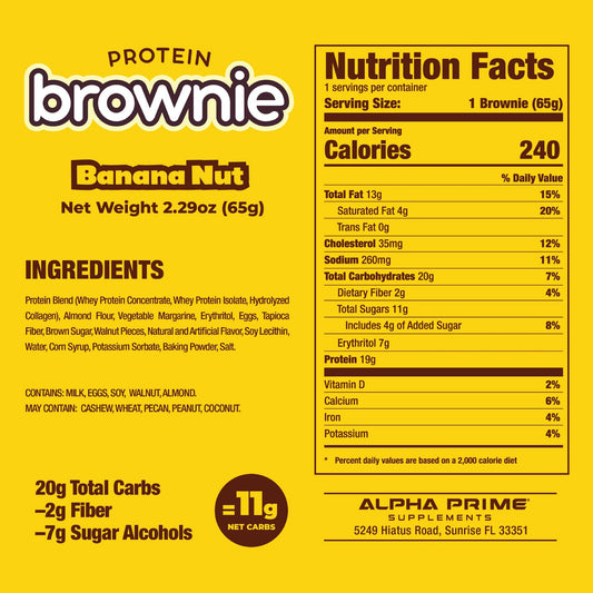 ALPHA PRIME BITES - PROTEIN BROWNIE BANANA NUT