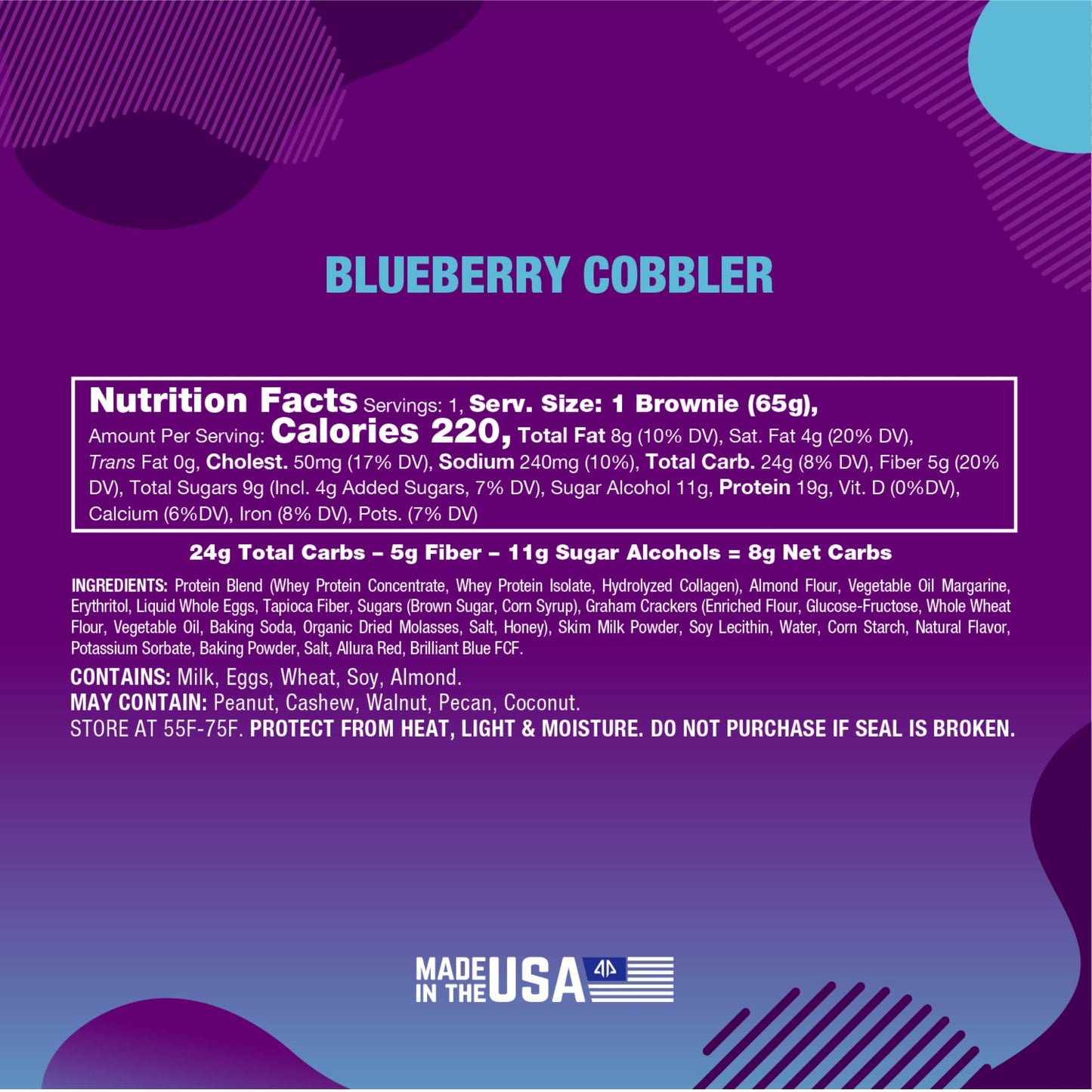 ALPHA PRIME BITES - PROTEIN BROWNIE BLUEBERRY COBBLER