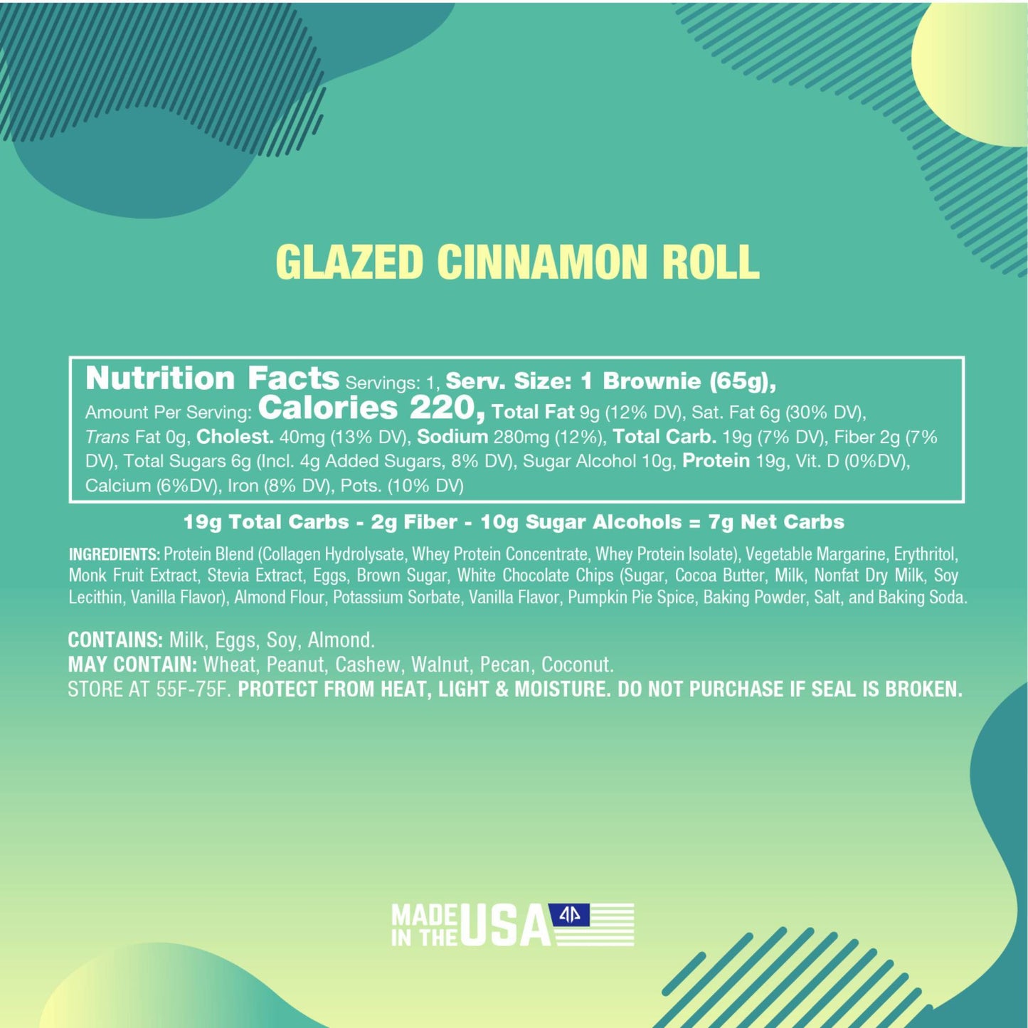 ALPHA PRIME BITES - PROTEIN BROWNIE GLAZED CINNAMON ROLL