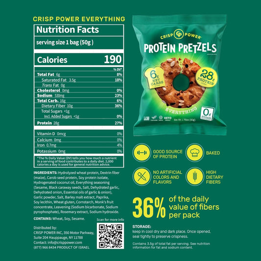 Crisp Power - Protein Pretzels EVERYTHING 50g