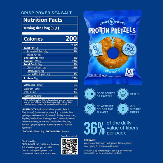 Crisp Power - Protein Pretzels SEA SALT 50g