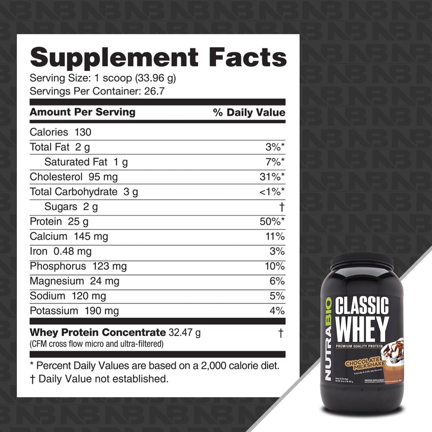 Nutrabio - Classic Whey CHOCOLATE MILKSHAKE 2lbs