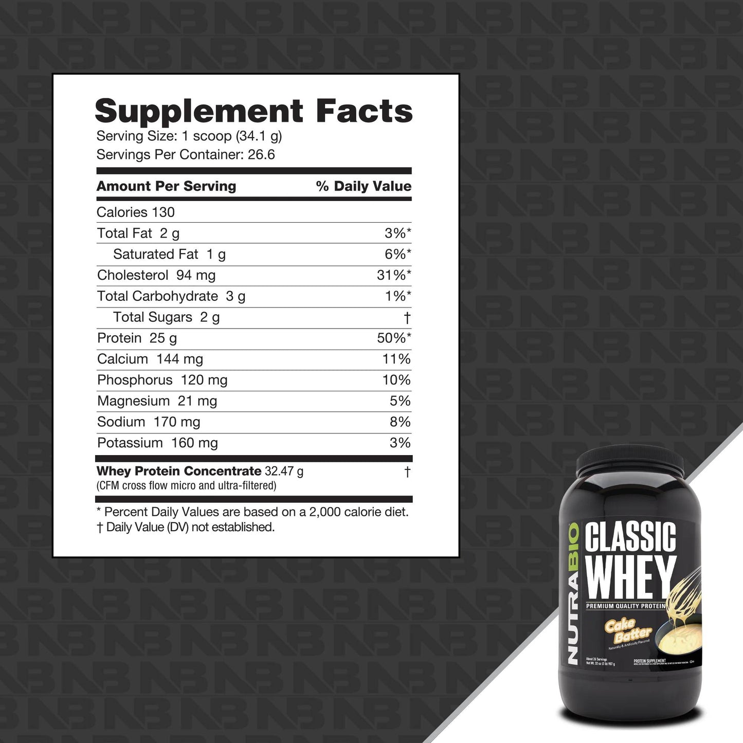 Nutrabio - Classic Whey CAKE BATTER 2lbs