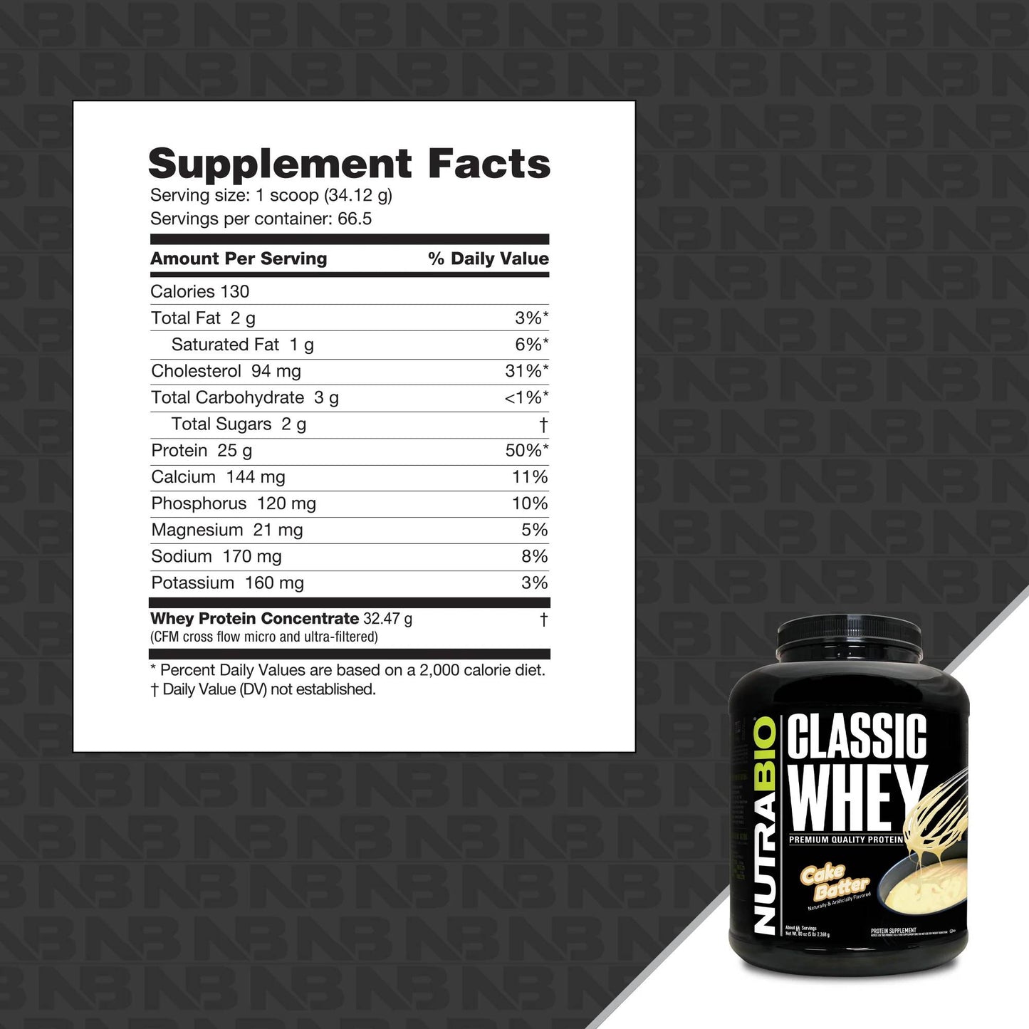 Nutrabio – Classic Whey CAKE BATTER 5lbs (11/1/25 Exp)