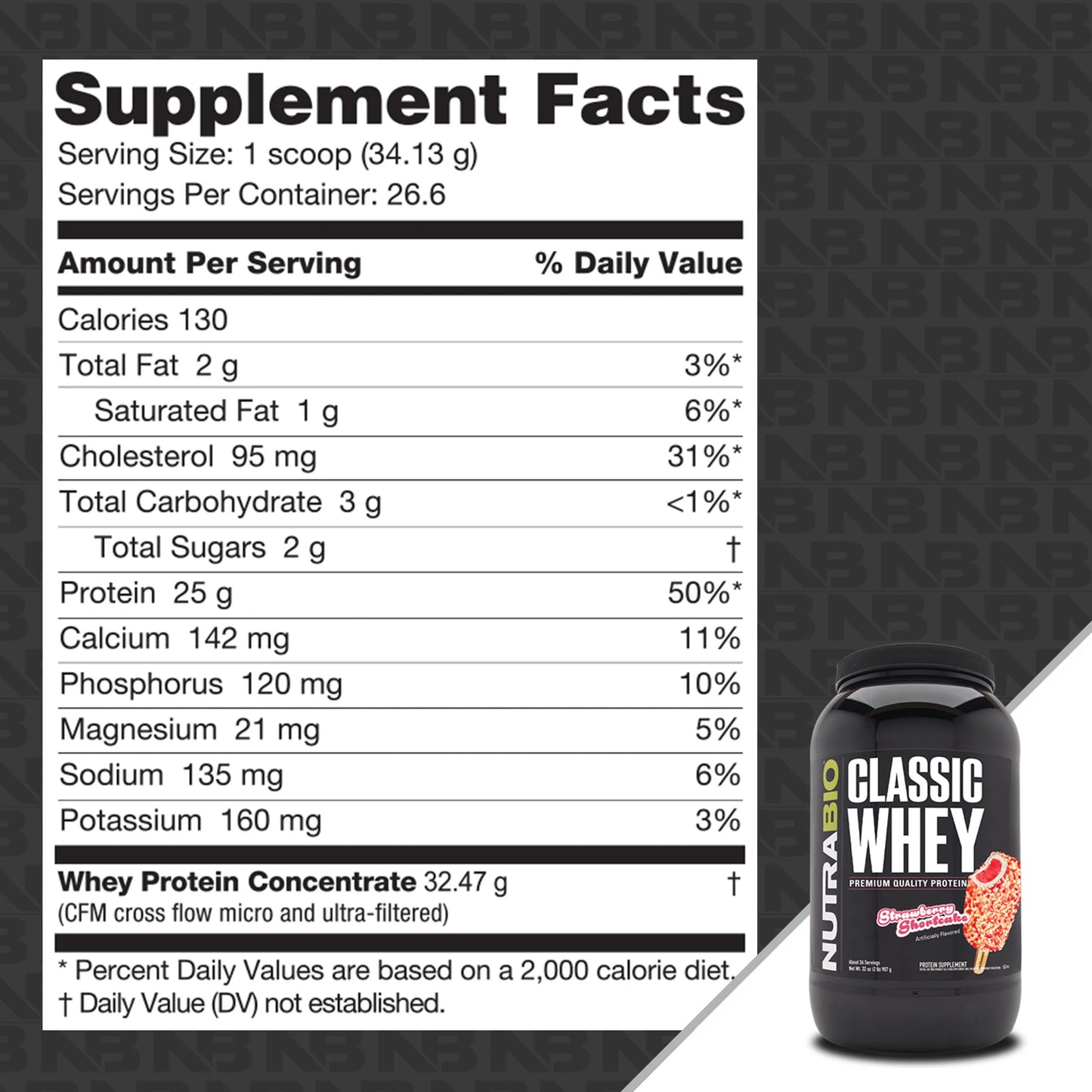 Nutrabio - Classic Whey STRAWBERRY SHORTCAKE 2lbs