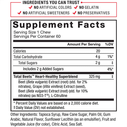 Force Factor - Total Beets Acai Berry 60 soft chews