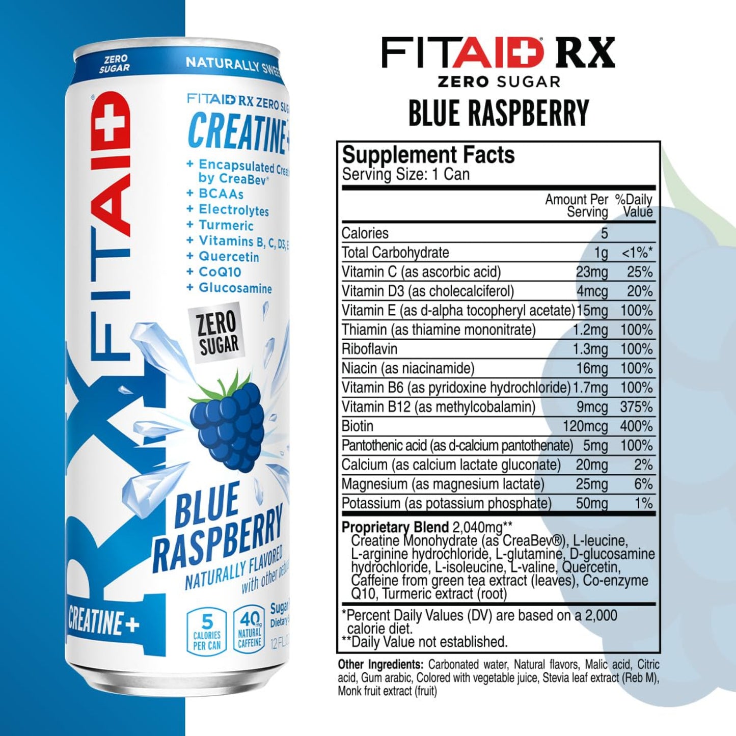 FITAID - RXZ Creatine + BLUE RASPBERRY 355ML