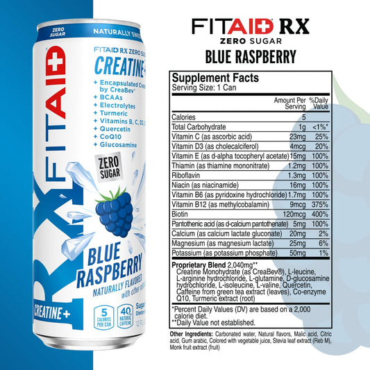 FITAID - RXZ Creatine + BLUE RASPBERRY 355ML
