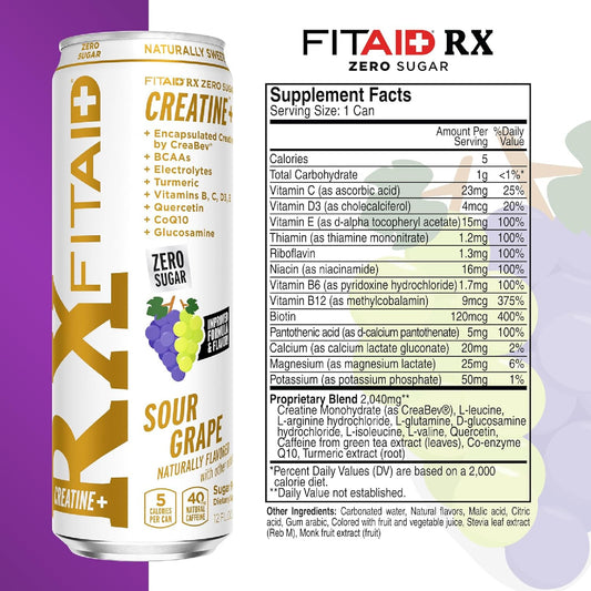 FITAID - RXZ Creatine + SOUR GRAPE 355ML