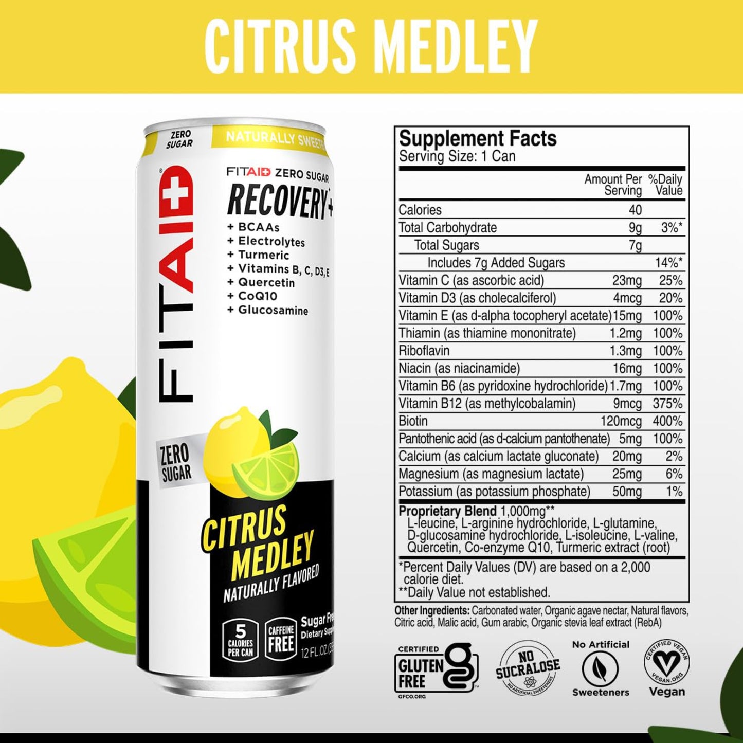 FITAID - Zero Sugar Recovery + CITRUS MEDLEY 355ML