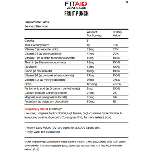 FITAID - Zero Sugar Recovery + FRUIT PUNCH 355ML