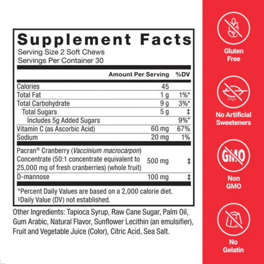 Force Factor - Complete Cranberry SWEET CRANBERRY 60 soft chews