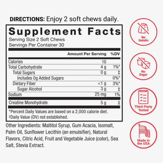 Force Factor - Legendary Creatine BERRY BLAST 60 soft chews