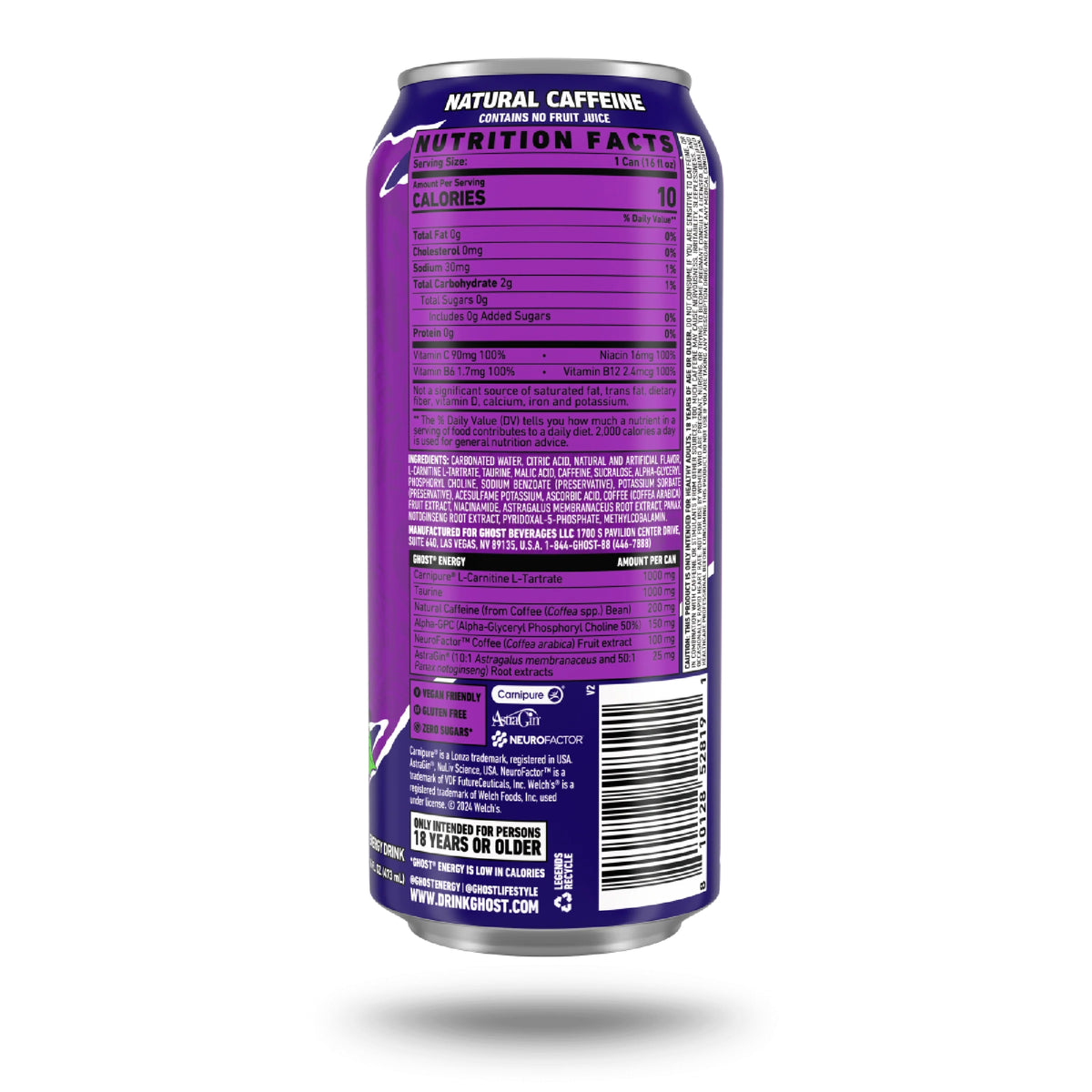 GHOST - Energy Zero Sugar WELCH'S GRAPE 473ml