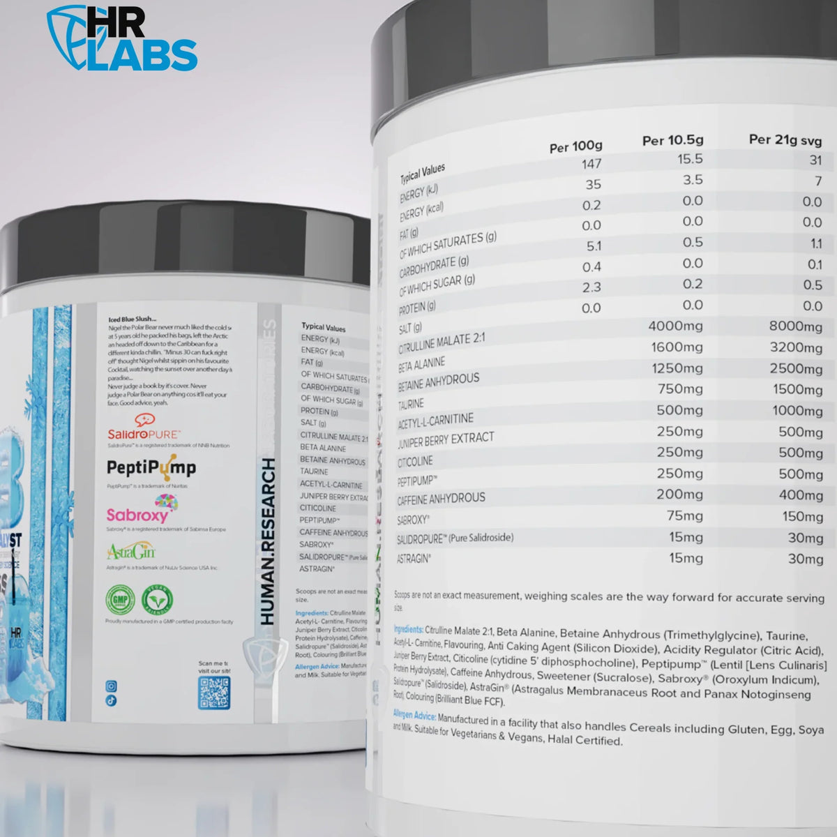HR LABS - Defib V4 ICED BLUE SLUSH 420g