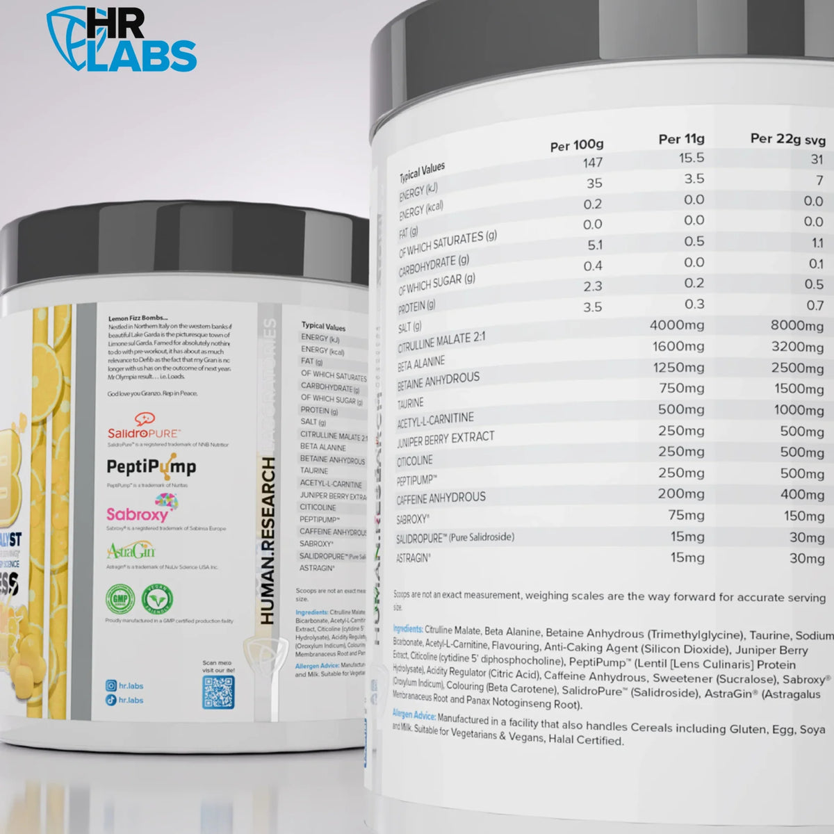 HR LABS - Defib V4 LEMON FIZZBOMBS 420g