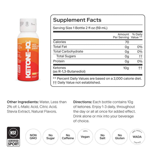 Ketone-IQ High Performance Energy Shot PEACH 59ml