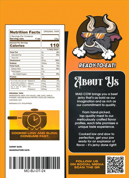 MAD COW - BEEF JERKY ORIGINAL TAPA 80g