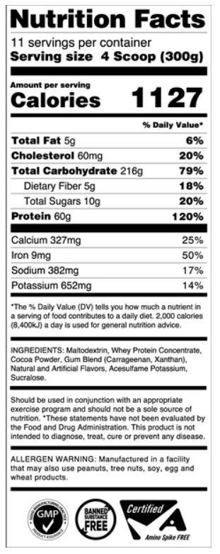 WheyLabs – Pro Standard Mass Gainer VANILLA 7Lbs