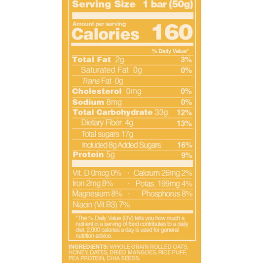 MOOD FOOD - Bar Energy MANGO W/ CHIA SEEDS