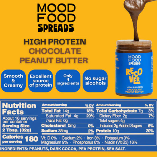 MOOD FOOD - Spreads Recover High Protein CHOCOLATE PEANUT BUTTER 500g