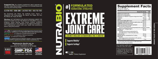 Nutrabio - Extreme Joint Care 120 Gelatin Capsules