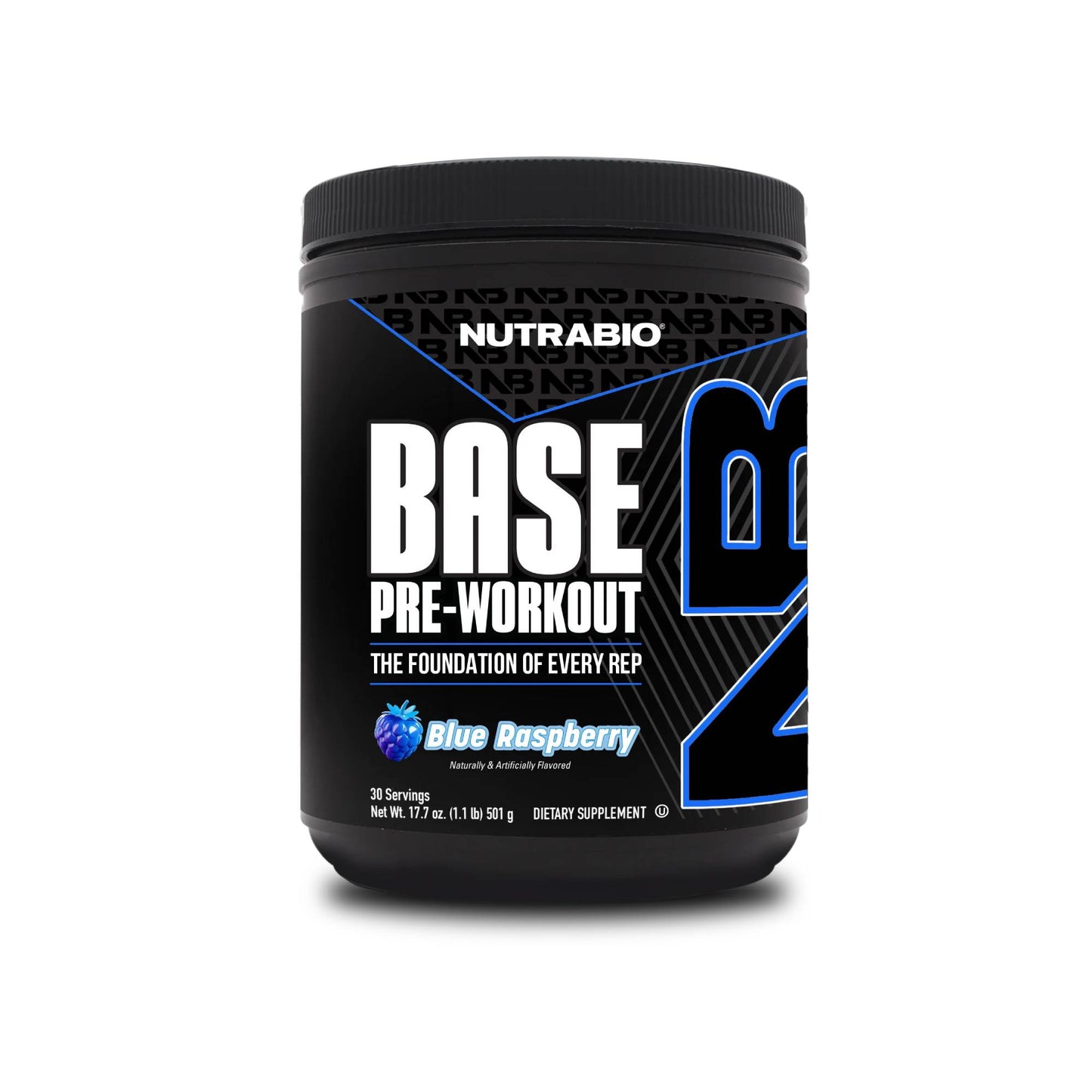 Nutrabio - Base Pre-Workout BLUE RASPBERRY 30 Servings