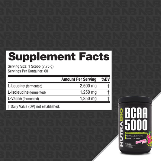 NUTRABIO BCAA 5000 DRAGON FRUIT CANDY 60 Servings