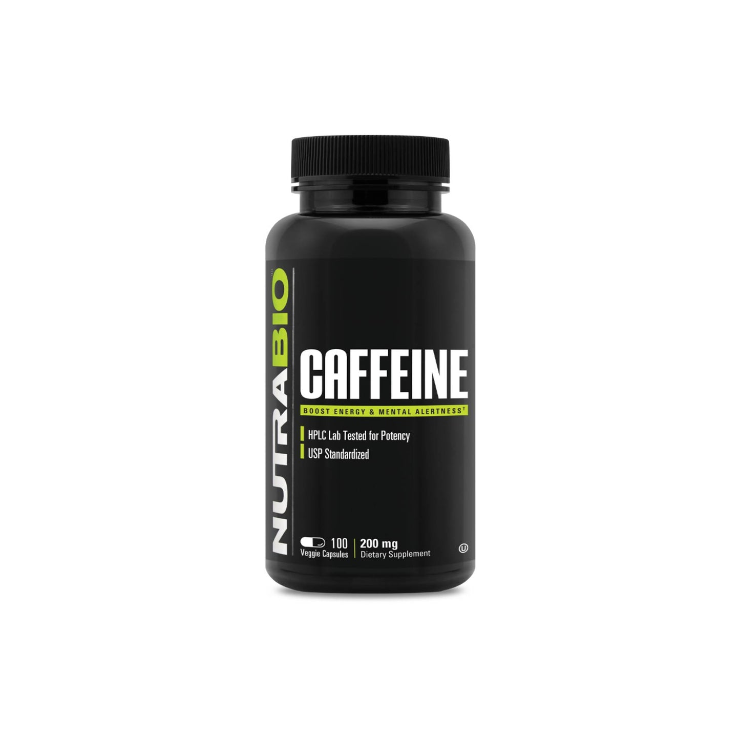 Nutrabio - Caffeine (200mg) 100 Vegetable Capsules