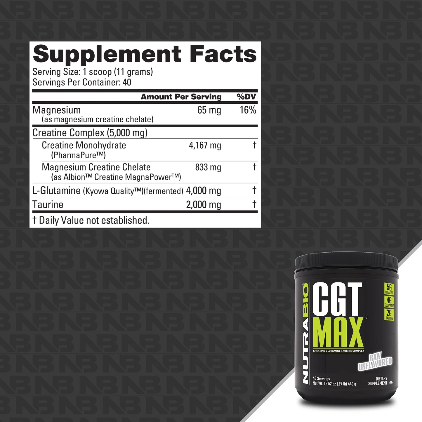 Nutrabio – CGT MAX UNFLAVORED 40 servings