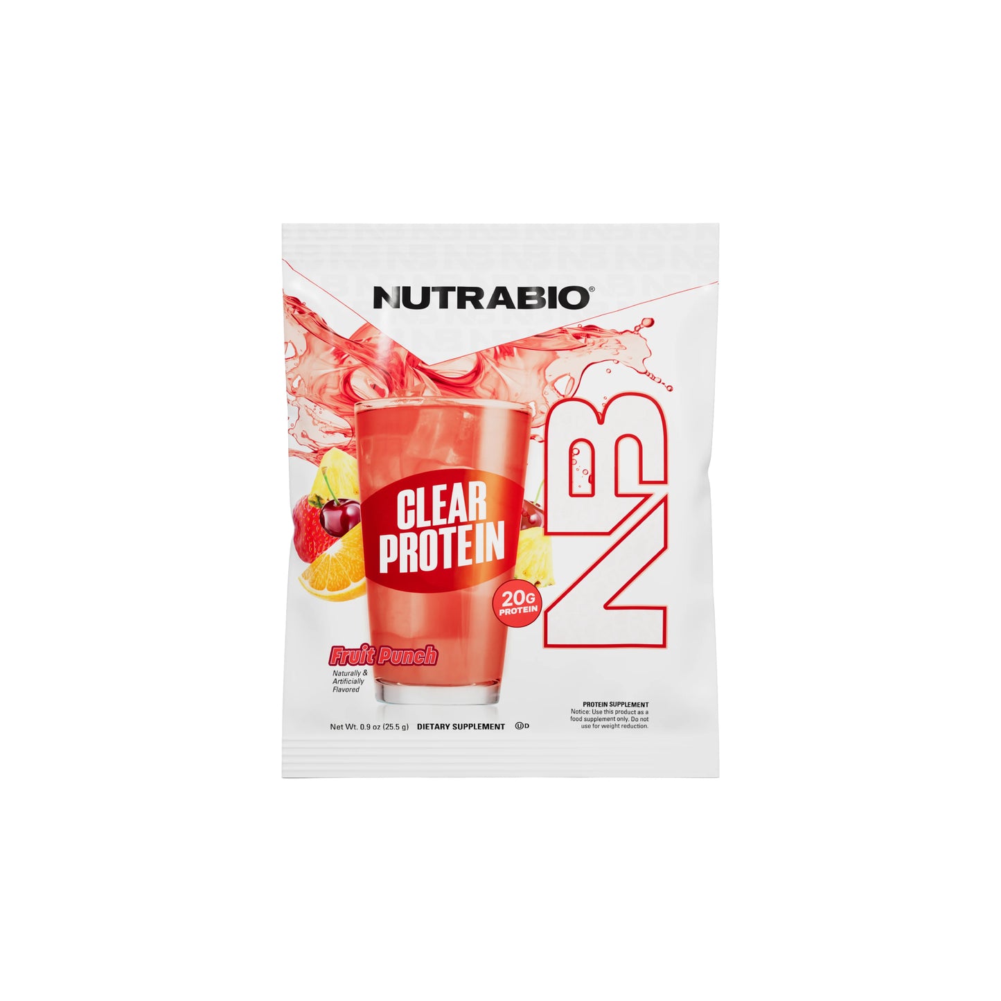 Nutrabio – Clear Whey Protein Isolate FRUIT PUNCH 1svg