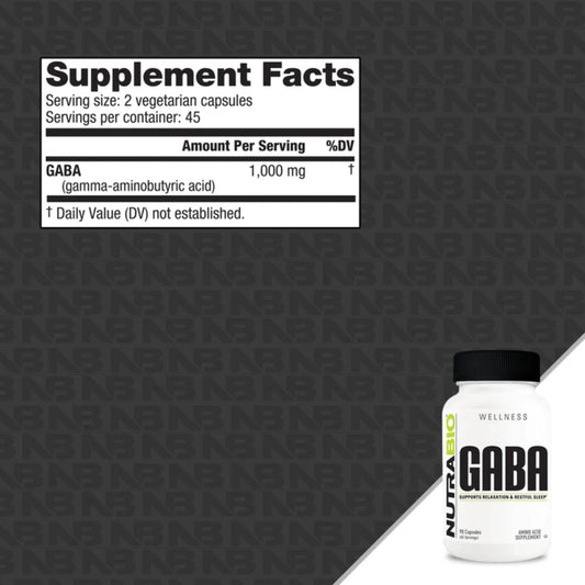 NUTRABIO GABA 500MG 90 VCAPS (2/1/26 Exp)