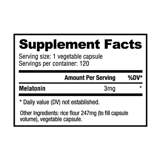 Nutrabio – Melatonin 3mg 120 Vegetable Capsules