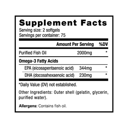 Nutrabio – Omega-3 Fish Oil 150 Softgels