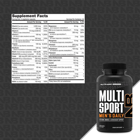 Nutrabio - MultiSport for Men 120 Vegetable Capsules