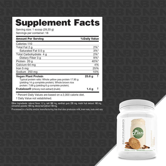 Nutrabio - Plant Protein SNICKERDOODLE COOKIE 18 Servings