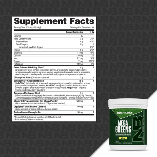 Nutrabio – Mega Greens CITRUS 30svg