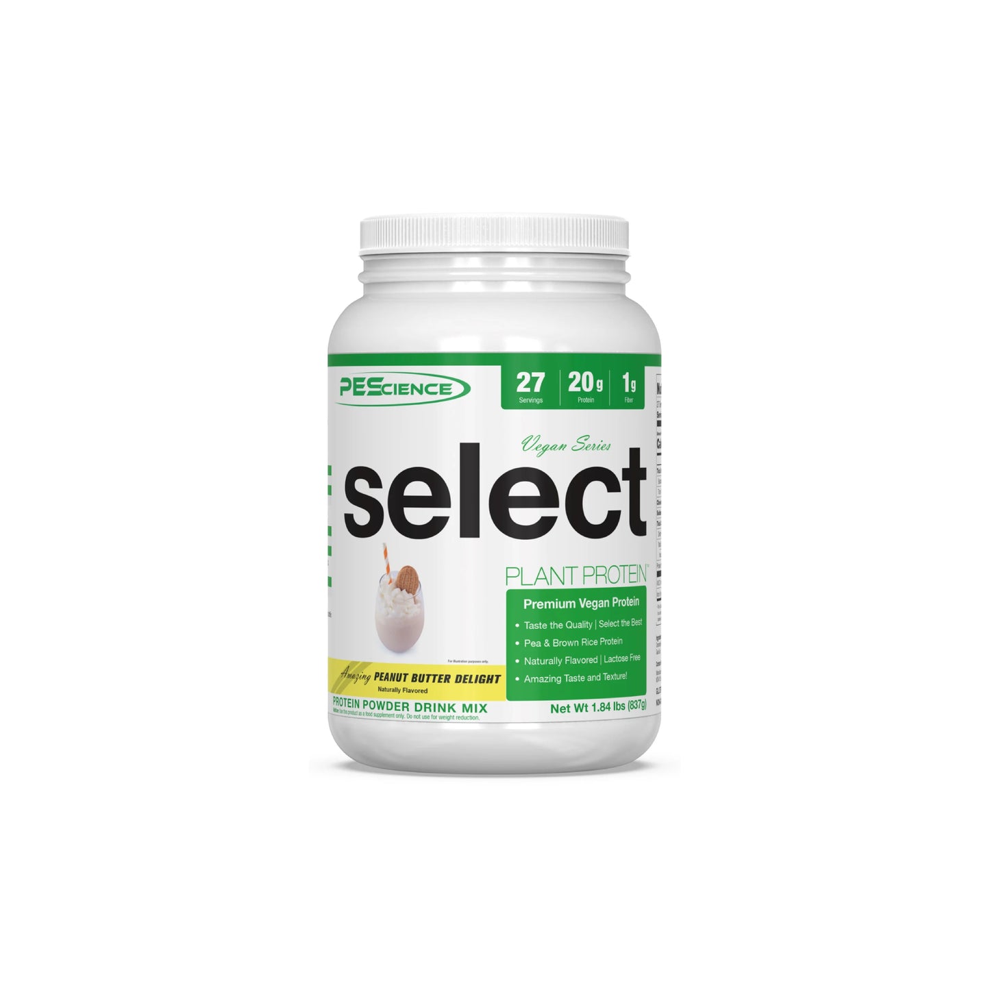 PESCIENCE - Select Vegan Protein PEANUT BUTTER DELIGHT 1.84lbs
