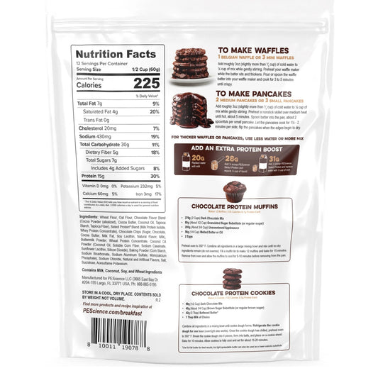 PESCIENCE - Protein Pancake & Waffle Mix DARK CHOCOLATE 720g