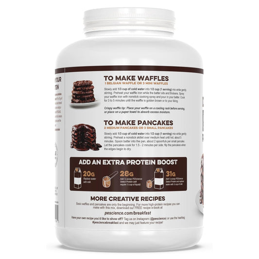 PESCIENCE - Protein Pancake & Waffle Mix DARK CHOCOLATE 5LBS