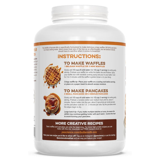 PESCIENCE - Protein Pancake & Waffle Mix HOMESTYLE BUTTERMILK 5LBS
