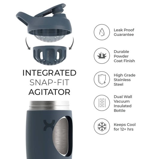 Promixx - Pursuit Insulated Stainless Steel Shaker Bottle GRAPHITE GRAY 550ml