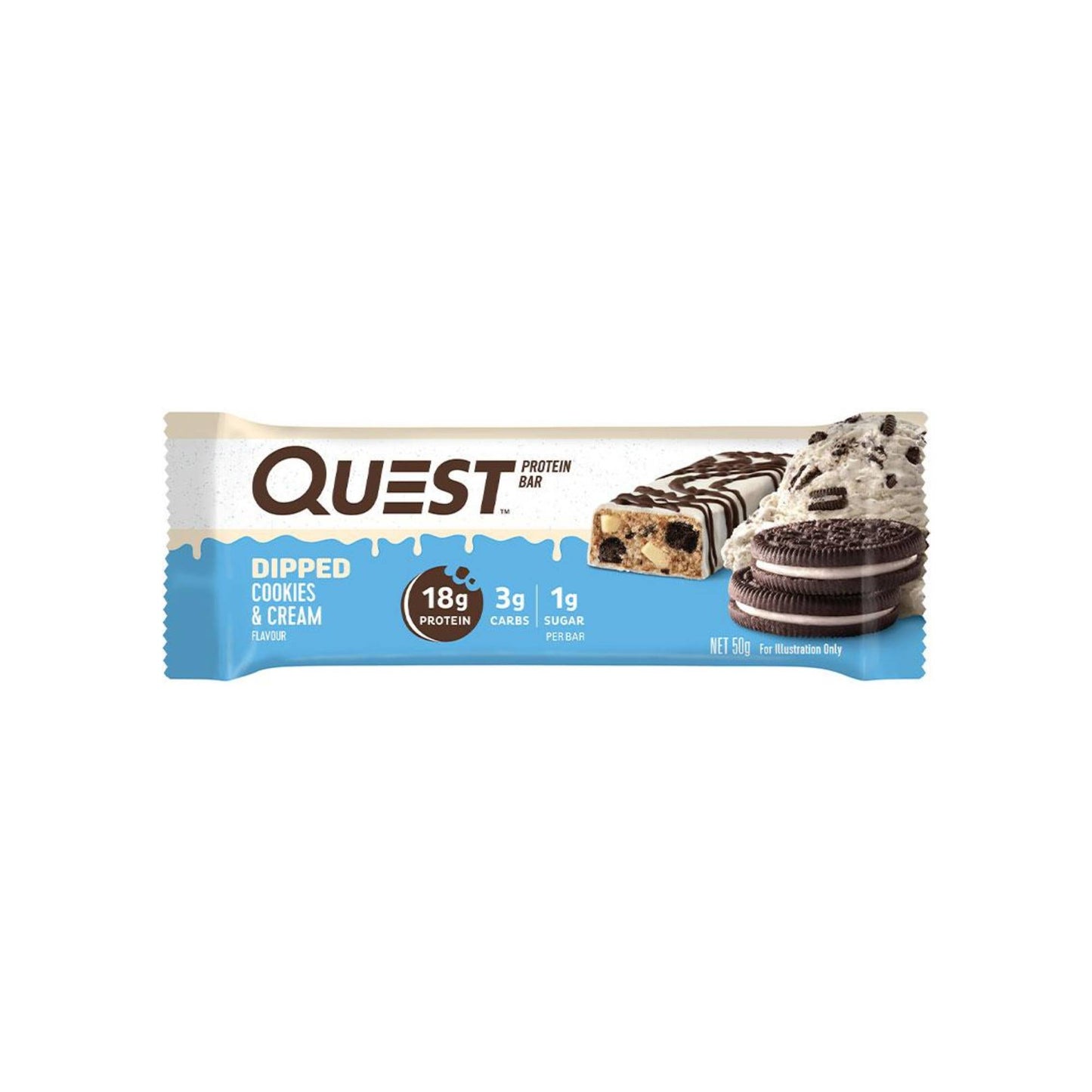 Quest Nutrition – Protein Bar DIPPED COOKIES AND CREAM