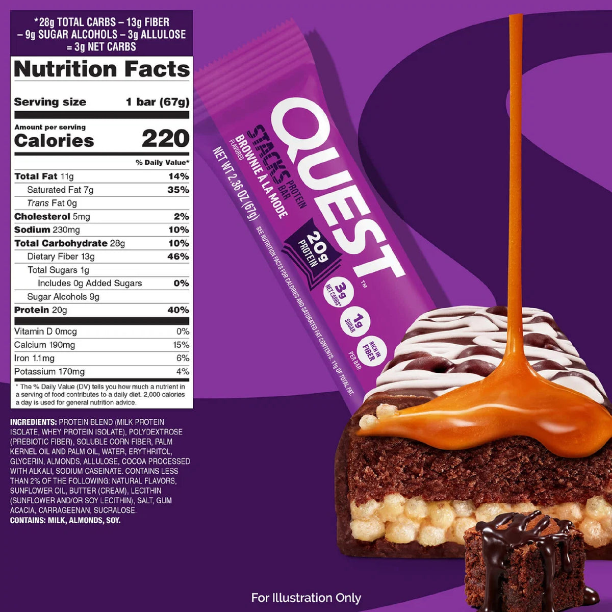 Quest Nutrition – Stacks Protein Bar BROWNIE A LA MODE