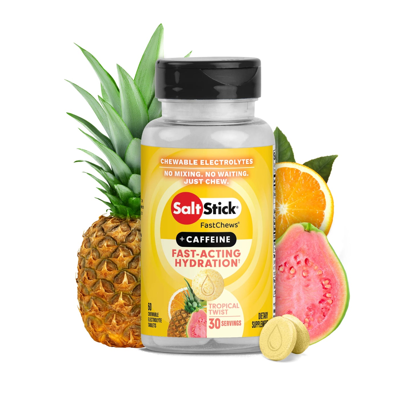 SaltStick - FastChews TROPICAL TWIST + CAFFEINE 60ct