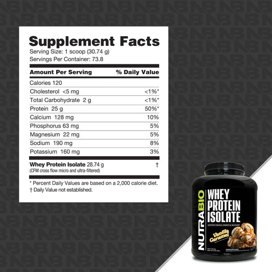 Nutrabio – Whey Protein Isolate VANILLA CARAMEL 5lbs