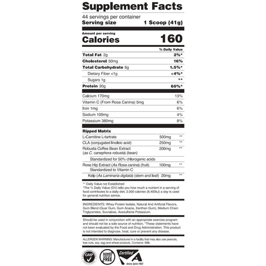 WheyLabs - Elite Series Ripped Isolate Protein VANILLA ICE CREAM 4lbs