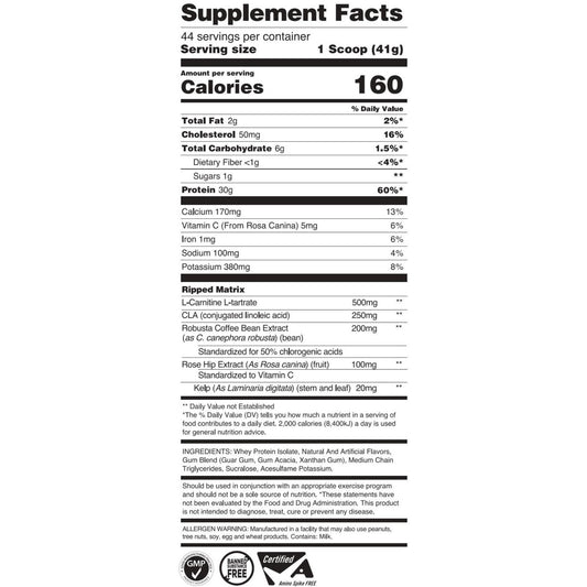 WheyLabs - Elite Series Ripped Isolate Protein CHOCOLATE MELT 4lbs