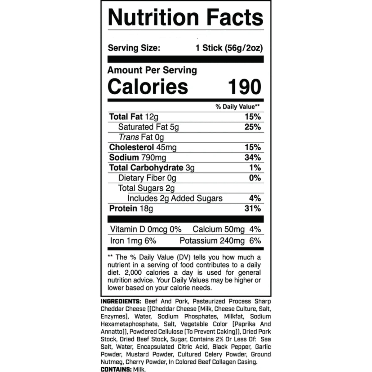 1st Phorm - Protein Meat Sticks SHARP CHEDDAR FLAVORED 1stick